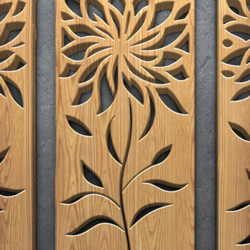 Intra απο ξύλο plywood 3mm-4mm πάχος – Πάνελ κοπής με λέιζερ ξύλου Floral & Moon Δίασταση  20x20 cm INTRAFABR-122353541 - Image 4