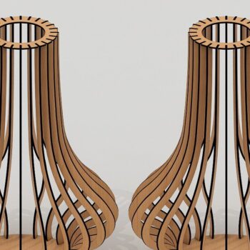 Intra απο ξύλο plywood 3mm-4mm πάχος – Ξύλινο λουλούδι βάζο διάνυσμα πρότυπα λέιζερ Δίασταση  20x20 cm INTRAFABR-42958879 - Image 1