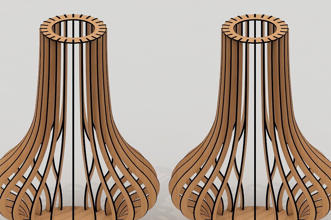 Intra απο ξύλο plywood 3mm-4mm πάχος – Ξύλινο λουλούδι βάζο διάνυσμα πρότυπα λέιζερ Δίασταση  20x20 cm INTRAFABR-42958879