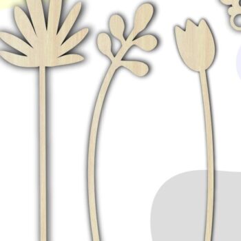 Intra απο ξύλο plywood 3mm-4mm πάχος – Wood Flowers, Flowers Cut Laser Δίασταση  20x20 cm INTRAFABR-33914393 - Image 1