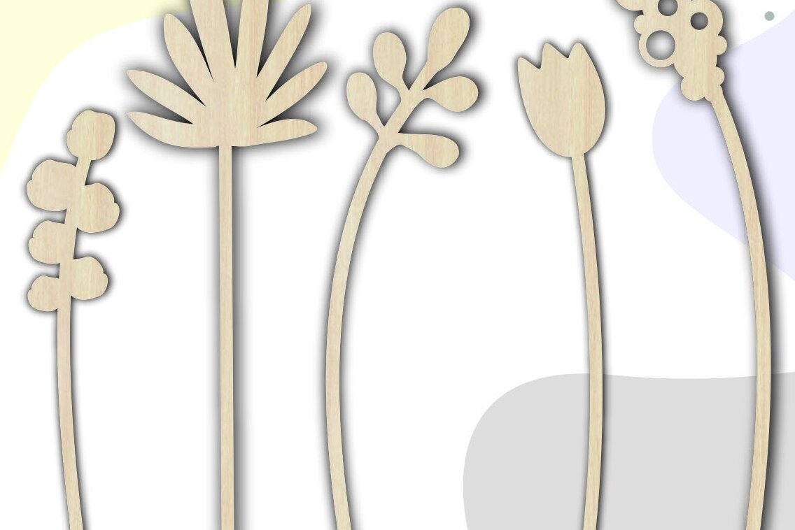 Intra απο ξύλο plywood 3mm-4mm πάχος – Wood Flowers, Flowers Cut Laser Δίασταση  20x20 cm INTRAFABR-33914393