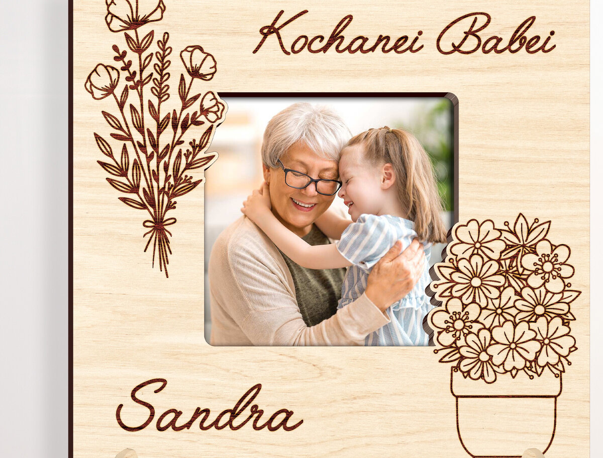 Intra απο ξύλο plywood 3mm-4mm πάχος – Φωτογραφία φωτογραφίας Wood Grandmother Mom Δίασταση  20x20 cm INTRAFABR-102982155