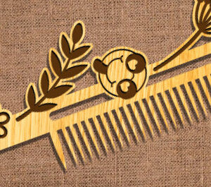 Intra απο ξύλο plywood 3mm-4mm πάχος – Ξύλινες χτένες μαλλιών με λέιζερ Δίασταση  20x20 cm INTRAFABR-97511654