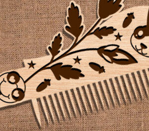 Intra απο ξύλο plywood 3mm-4mm πάχος – Ξύλινες χτένες μαλλιών με λέιζερ Δίασταση  20x20 cm INTRAFABR-97511662