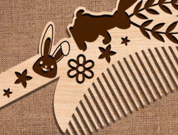 Intra απο ξύλο plywood 3mm-4mm πάχος – Ξύλινες χτένες μαλλιών με λέιζερ Δίασταση  20x20 cm INTRAFABR-97511670 - Image 1