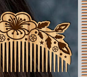 Intra απο ξύλο plywood 3mm-4mm πάχος – Ξύλινες χτένες μαλλιών με λέιζερ Δίασταση  20x20 cm INTRAFABR-97098380