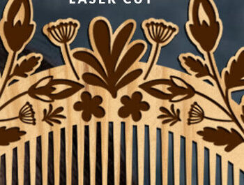 Intra απο ξύλο plywood 3mm-4mm πάχος – Ξύλινες χτένες μαλλιών με λέιζερ Δίασταση  20x20 cm INTRAFABR-97098412 - Image 1