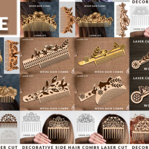 Intra απο ξύλο plywood 3mm-4mm πάχος – Δέσμη με χτένες τρίχας με λέιζερ Δίασταση  20x20 cm INTRAFABR-102944598