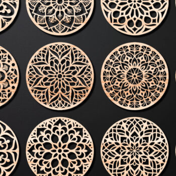 Intra απο ξύλο plywood 3mm-4mm πάχος – Πακέτο σχεδίασης σουβέρ κοπής με λέιζερ ξύλου 01 Δίασταση  20x20 cm INTRAFABR-109097903 - Image 1