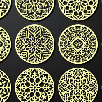 Intra απο ξύλο plywood 3mm-4mm πάχος – Πακέτο σχεδίασης σουβέρ κοπής με λέιζερ ξύλου 01 Δίασταση  20x20 cm INTRAFABR-109097903 - Image 2