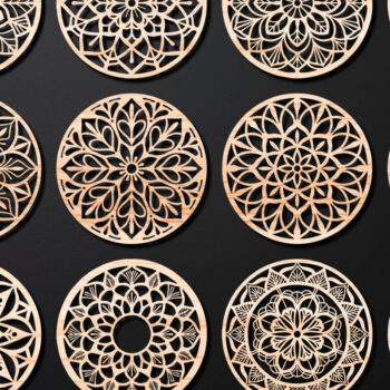 Intra απο ξύλο plywood 3mm-4mm πάχος – Πακέτο σχεδίασης σουβέρ κοπής με λέιζερ ξύλου 02 Δίασταση  20x20 cm INTRAFABR-109097918 - Image 1