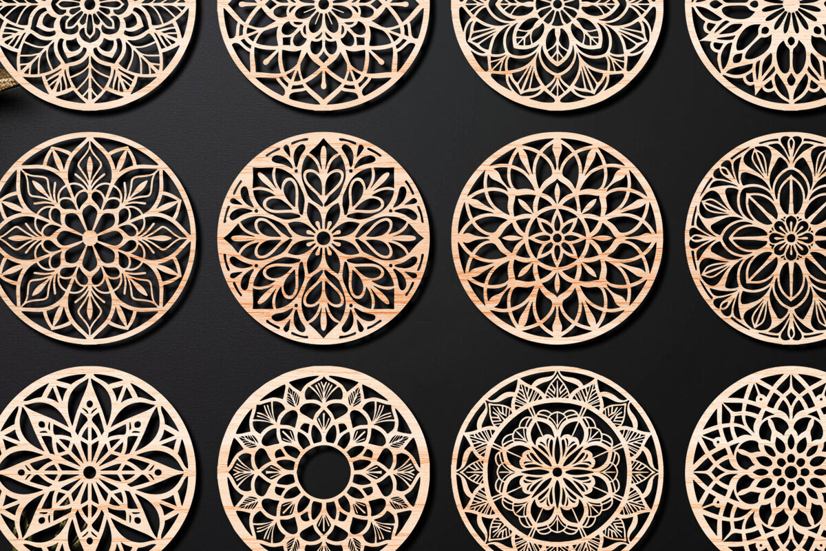 Intra απο ξύλο plywood 3mm-4mm πάχος – Πακέτο σχεδίασης σουβέρ κοπής με λέιζερ ξύλου 02 Δίασταση  20x20 cm INTRAFABR-109097918