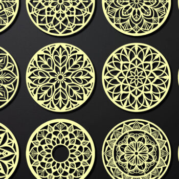 Intra απο ξύλο plywood 3mm-4mm πάχος – Πακέτο σχεδίασης σουβέρ κοπής με λέιζερ ξύλου 02 Δίασταση  20x20 cm INTRAFABR-109097918 - Image 2