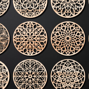 Intra απο ξύλο plywood 3mm-4mm πάχος – Πακέτο σχεδίασης σουβέρ κοπής με λέιζερ ξύλου 03 Δίασταση  20x20 cm INTRAFABR-109097935