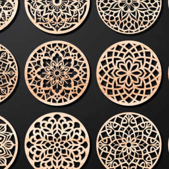 Intra απο ξύλο plywood 3mm-4mm πάχος – Πακέτο σχεδίασης σουβέρ κοπής με λέιζερ ξύλου 04 Δίασταση  20x20 cm INTRAFABR-109097946 - Image 1