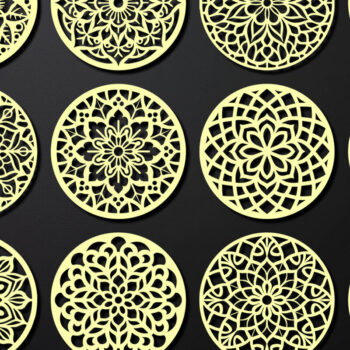 Intra απο ξύλο plywood 3mm-4mm πάχος – Πακέτο σχεδίασης σουβέρ κοπής με λέιζερ ξύλου 04 Δίασταση  20x20 cm INTRAFABR-109097946 - Image 2