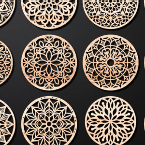 Intra απο ξύλο plywood 3mm-4mm πάχος – Πακέτο σχεδίασης σουβέρ κοπής με λέιζερ ξύλου 05 Δίασταση  20x20 cm INTRAFABR-109097962