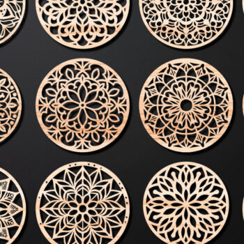 Intra απο ξύλο plywood 3mm-4mm πάχος – Πακέτο σχεδίασης σουβέρ κοπής με λέιζερ ξύλου 05 Δίασταση  20x20 cm INTRAFABR-109097962 - Image 1