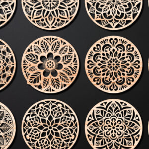 Intra απο ξύλο plywood 3mm-4mm πάχος – Πακέτο σχεδίασης σουβέρ κοπής με λέιζερ ξύλου 06 Δίασταση  20x20 cm INTRAFABR-109097994