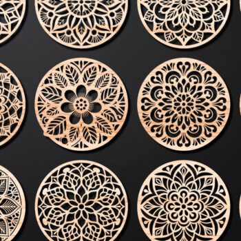 Intra απο ξύλο plywood 3mm-4mm πάχος – Πακέτο σχεδίασης σουβέρ κοπής με λέιζερ ξύλου 06 Δίασταση  20x20 cm INTRAFABR-109097994 - Image 1