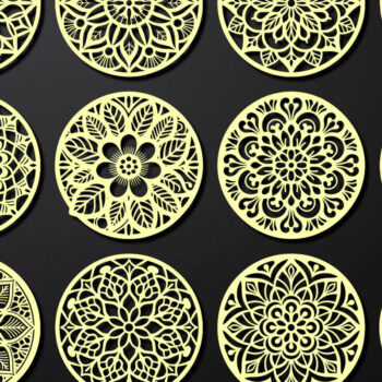 Intra απο ξύλο plywood 3mm-4mm πάχος – Πακέτο σχεδίασης σουβέρ κοπής με λέιζερ ξύλου 06 Δίασταση  20x20 cm INTRAFABR-109097994 - Image 2