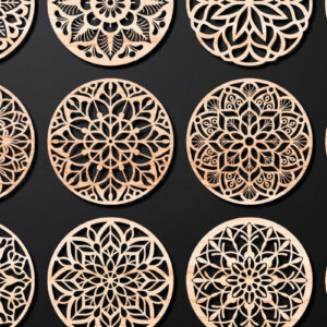 Intra απο ξύλο plywood 3mm-4mm πάχος – Πακέτο σχεδίασης σουβέρ κοπής με λέιζερ ξύλου 07 Δίασταση  20x20 cm INTRAFABR-109098025