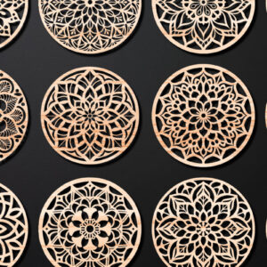 Intra απο ξύλο plywood 3mm-4mm πάχος – Πακέτο σχεδίασης σουβέρ κοπής με λέιζερ ξύλου 08 Δίασταση  20x20 cm INTRAFABR-109098035