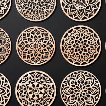 Intra απο ξύλο plywood 3mm-4mm πάχος – Πακέτο σχεδίασης σουβέρ κοπής με λέιζερ ξύλου 08 Δίασταση  20x20 cm INTRAFABR-109098035 - Image 1