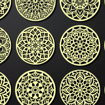 Intra απο ξύλο plywood 3mm-4mm πάχος – Πακέτο σχεδίασης σουβέρ κοπής με λέιζερ ξύλου 08 Δίασταση  20x20 cm INTRAFABR-109098035 - Image 2