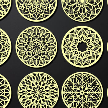 Intra απο ξύλο plywood 3mm-4mm πάχος – Πακέτο σχεδίασης σουβέρ κοπής με λέιζερ ξύλου 09 Δίασταση  20x20 cm INTRAFABR-109098045 - Image 2