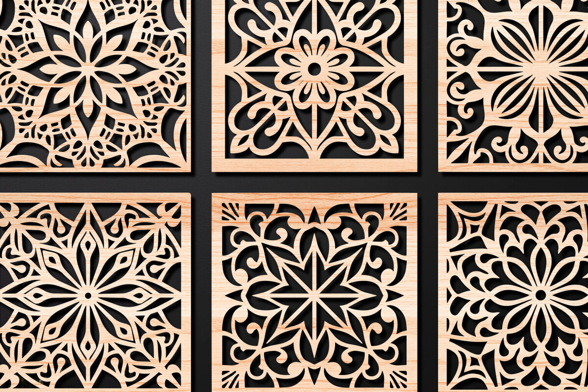 Intra απο ξύλο plywood 3mm-4mm πάχος – Σχεδιασμός σουβέρ κοπής με λέιζερ ξύλου Δίασταση  20x20 cm INTRAFABR-108320499