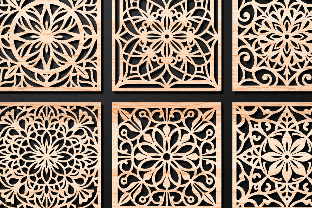 Intra απο ξύλο plywood 3mm-4mm πάχος – Σχεδιασμός σουβέρ κοπής με λέιζερ ξύλου Δίασταση  20x20 cm INTRAFABR-108320538