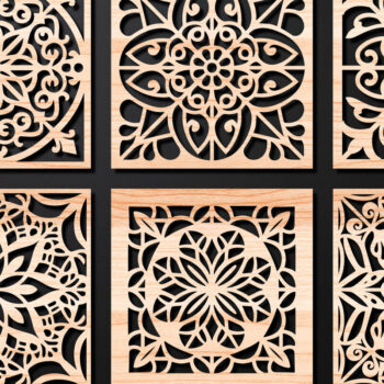 Intra απο ξύλο plywood 3mm-4mm πάχος – Σχεδιασμός σουβέρ κοπής με λέιζερ ξύλου Δίασταση  20x20 cm INTRAFABR-108320576 - Image 1