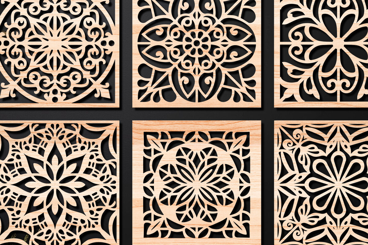 Intra απο ξύλο plywood 3mm-4mm πάχος – Σχεδιασμός σουβέρ κοπής με λέιζερ ξύλου Δίασταση  20x20 cm INTRAFABR-108320576