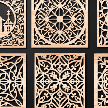 Intra απο ξύλο plywood 3mm-4mm πάχος – Σχεδιασμός σουβέρ κοπής με λέιζερ ξύλου Δίασταση  20x20 cm INTRAFABR-108320617 - Image 1