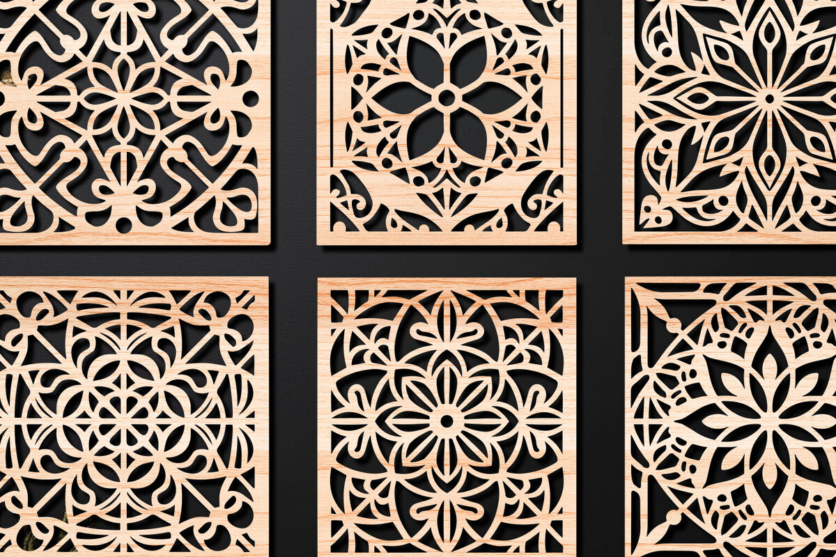 Intra απο ξύλο plywood 3mm-4mm πάχος – Σχεδιασμός σουβέρ κοπής με λέιζερ ξύλου Δίασταση  20x20 cm INTRAFABR-108320675