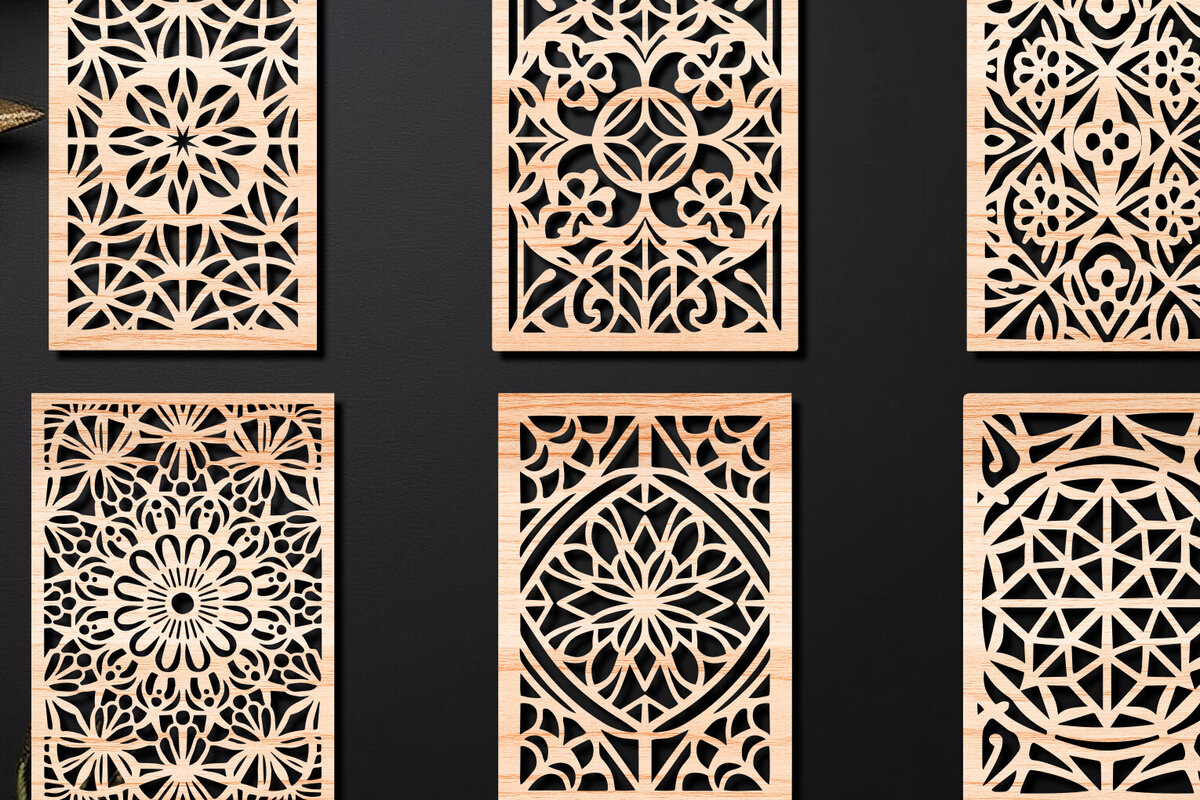 Intra απο ξύλο plywood 3mm-4mm πάχος – Σχεδιασμός σουβέρ κοπής με λέιζερ ξύλου Δίασταση  20x20 cm INTRAFABR-108320827