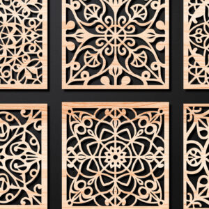 Intra απο ξύλο plywood 3mm-4mm πάχος – Σχεδιασμός σουβέρ κοπής με λέιζερ ξύλου Δίασταση 20x20 cm INTRAFABR-108320002