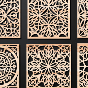 Intra απο ξύλο plywood 3mm-4mm πάχος – Σχεδιασμός σουβέρ κοπής με λέιζερ ξύλου Δίασταση 20x20 cm INTRAFABR-108320059