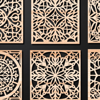 Intra απο ξύλο plywood 3mm-4mm πάχος – Σχεδιασμός σουβέρ κοπής με λέιζερ ξύλου Δίασταση  20x20 cm INTRAFABR-108320059 - Image 1