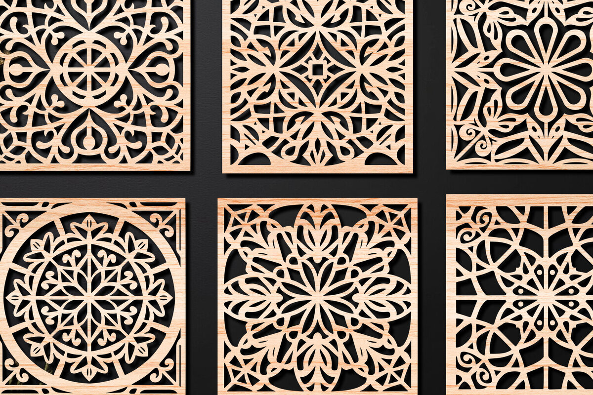 Intra απο ξύλο plywood 3mm-4mm πάχος – Σχεδιασμός σουβέρ κοπής με λέιζερ ξύλου Δίασταση  20x20 cm INTRAFABR-108320059