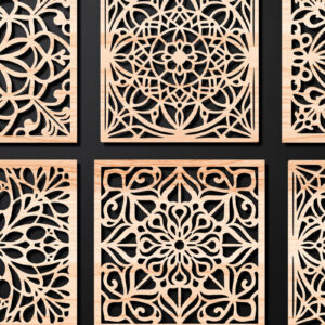 Intra απο ξύλο plywood 3mm-4mm πάχος – Σχεδιασμός σουβέρ κοπής με λέιζερ ξύλου Δίασταση  20x20 cm INTRAFABR-108320125