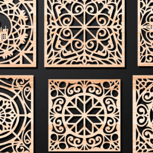 Intra απο ξύλο plywood 3mm-4mm πάχος – Σχεδιασμός σουβέρ κοπής με λέιζερ ξύλου Δίασταση  20x20 cm INTRAFABR-108320253