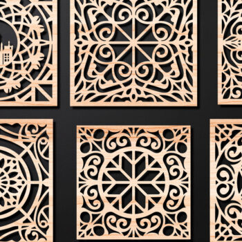 Intra απο ξύλο plywood 3mm-4mm πάχος – Σχεδιασμός σουβέρ κοπής με λέιζερ ξύλου Δίασταση  20x20 cm INTRAFABR-108320253 - Image 1