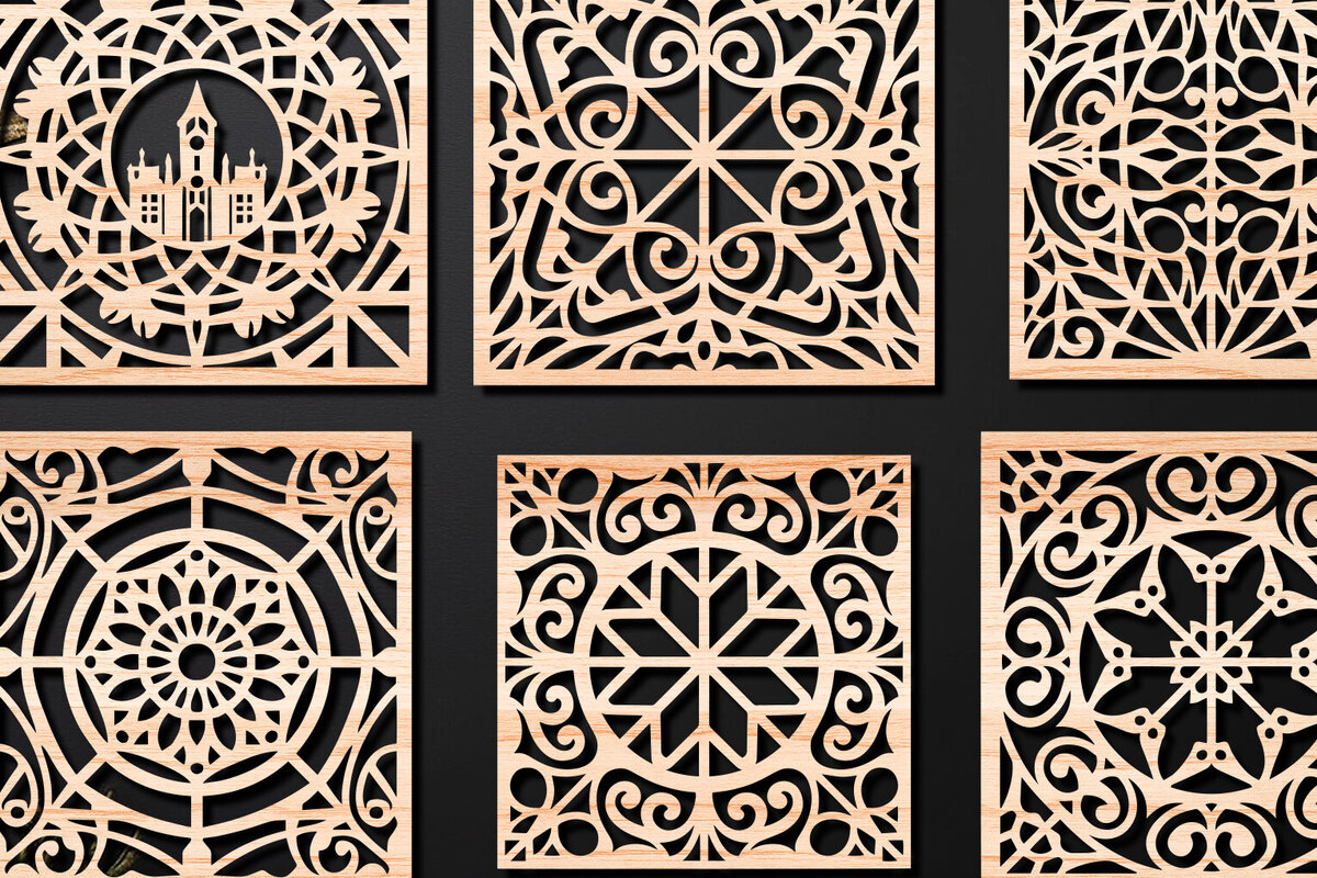 Intra απο ξύλο plywood 3mm-4mm πάχος – Σχεδιασμός σουβέρ κοπής με λέιζερ ξύλου Δίασταση  20x20 cm INTRAFABR-108320253