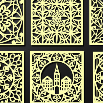 Intra απο ξύλο plywood 3mm-4mm πάχος – Σχεδιασμός σουβέρ κοπής με λέιζερ ξύλου Δίασταση  20x20 cm INTRAFABR-108320290 - Image 2