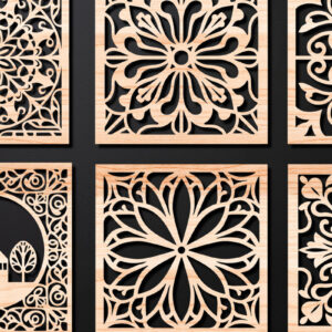 Intra απο ξύλο plywood 3mm-4mm πάχος – Σχεδιασμός σουβέρ κοπής με λέιζερ ξύλου Δίασταση  20x20 cm INTRAFABR-108320345