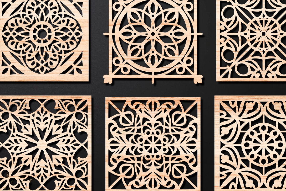 Intra απο ξύλο plywood 3mm-4mm πάχος – Σχεδιασμός σουβέρ κοπής με λέιζερ ξύλου Δίασταση  20x20 cm INTRAFABR-108319979