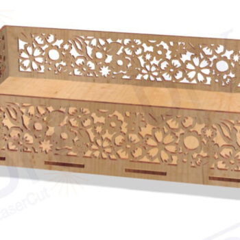 Intra απο ξύλο plywood 3mm-4mm πάχος – Ξύλινος δίσκος λέιζερ με μοτίβο λουλουδιών Δίασταση  20x20 cm INTRAFABR-112533819 - Image 3