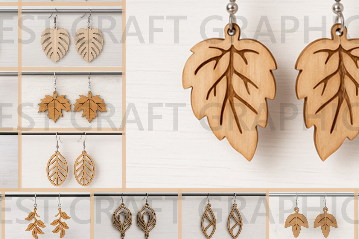 Intra απο ξύλο plywood 3mm-4mm πάχος – Ξύλινο Σκουλαρίκι Πακέτο Δίασταση  5x5 cm INTRAFABR-123814301